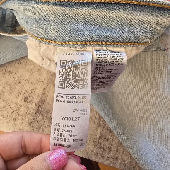 Levis Ribcage Straight Ankle Jeans Womens W30 L27 High Rise Button Fly Denim - Picture 7 of 11